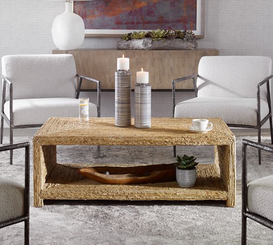 Noah Rectangular Woven Coffee Table (46