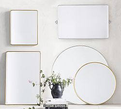 Open Box: Vintage Rounded Rectangular Mirror with French Cleat Mount