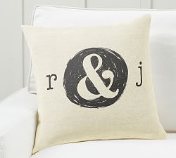 Personalized Couple Initials Linen Pillow Cover