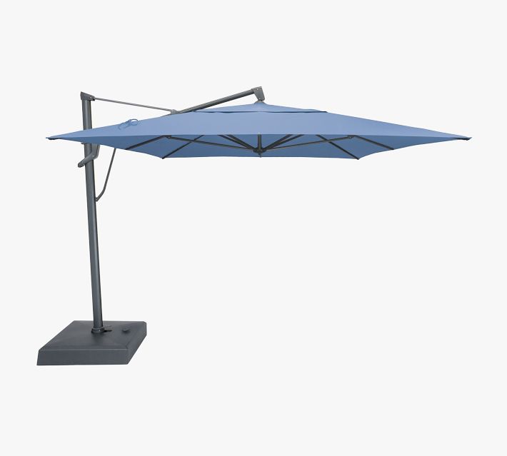 is pottery barn patio umbrella easy to open 10ft 3-Tier Market White Pole, Push Button Tilt, Crank Best Choice Products Performance Sunbrella fabrics Breenan 10X13' Rectangular Cantilever Outdoor