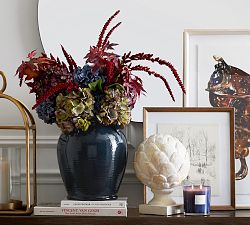 Faux Hydrangea &amp; Oak Leaf Bouquet