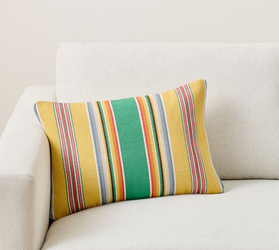Rockport Striped Woven Lumbar Pillow Cover