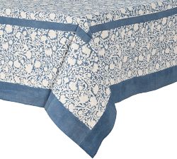 Carmel By the Sea Block Print Cotton Tablecloth