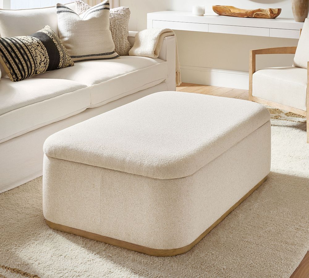 Lawton Upholstered Ottoman by Pottery Barn