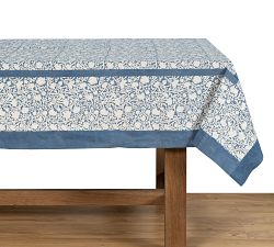 Carmel By the Sea Block Print Cotton Tablecloth