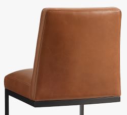 Classic Leather Metal Cantilever Dining Chair
