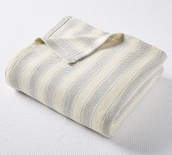 Coastal Striped Cotton Blanket