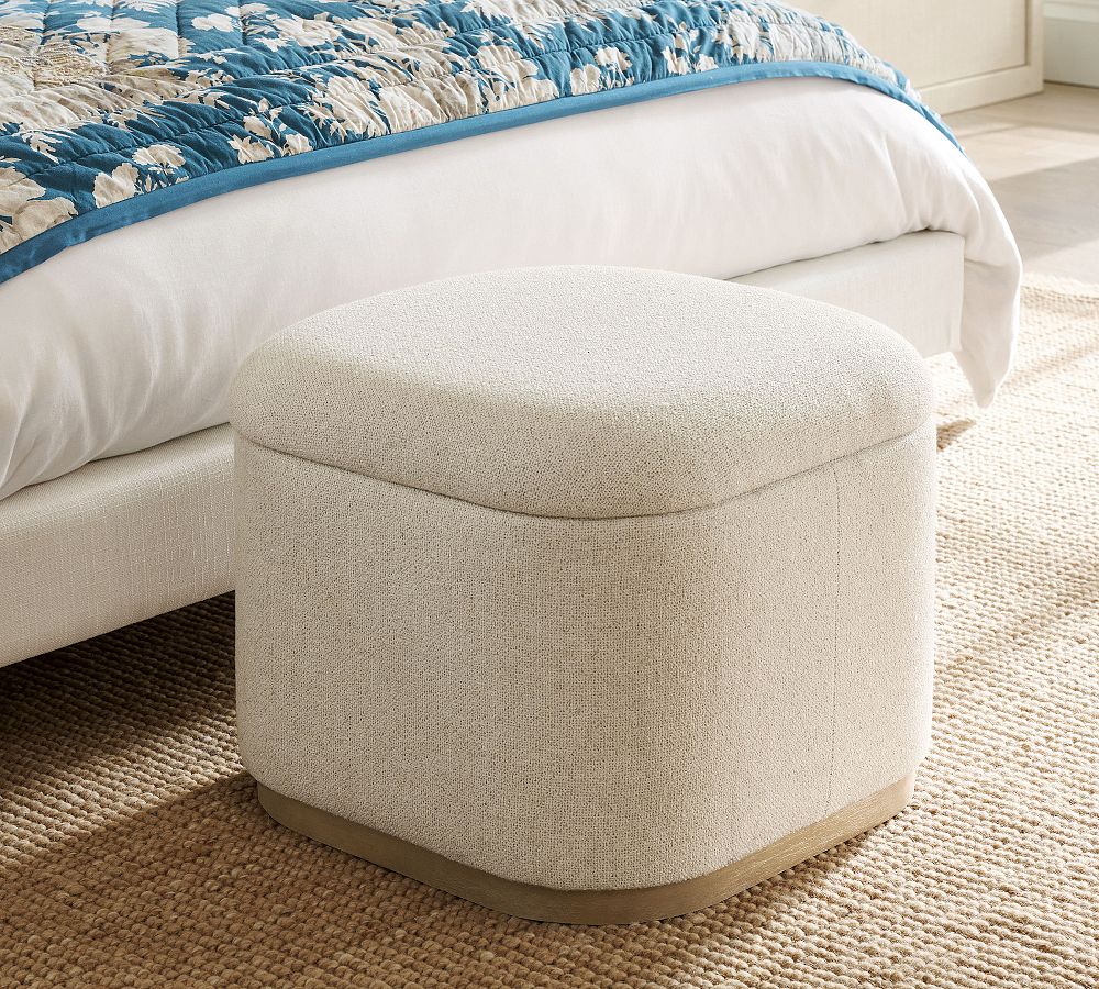 Lawton Upholstered Stool by Pottery Barn
