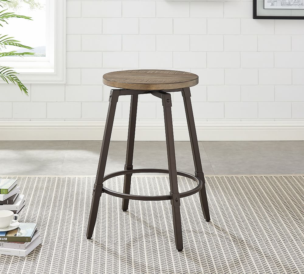 Lexa Reclaimed Wood Swivel Stool by Pottery Barn