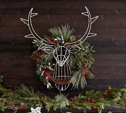 Lit Deer Head Wall Art