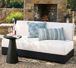 Malibu Metal Platform Armless Outdoor Loveseat (66")