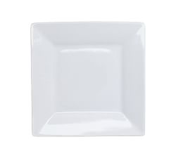 BIA Square Porcelain Salad Plates, White, Set of 4