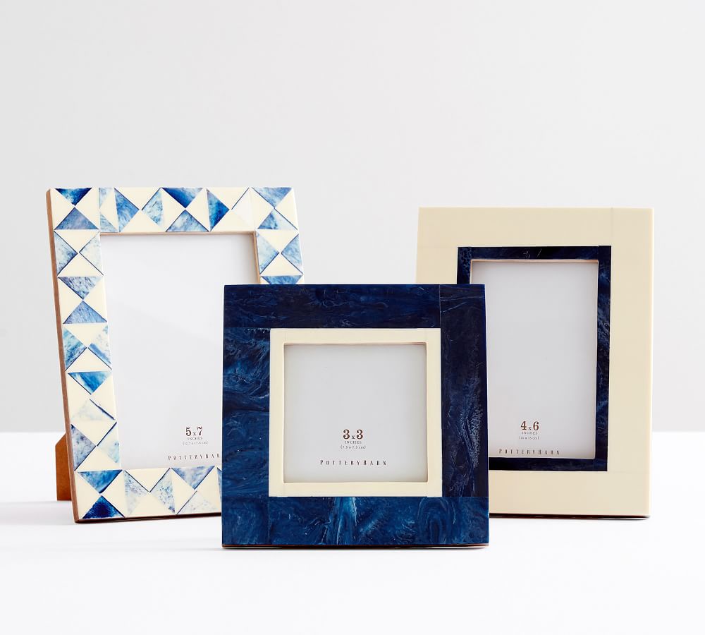 Eclectic Bone Frames - Set of 3 - Navy/Ivory, Set of 3