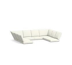 Malibu Sectional 8pc Cushion- 2 Corner/6 Armless/LA/RA, HP Canvas; White