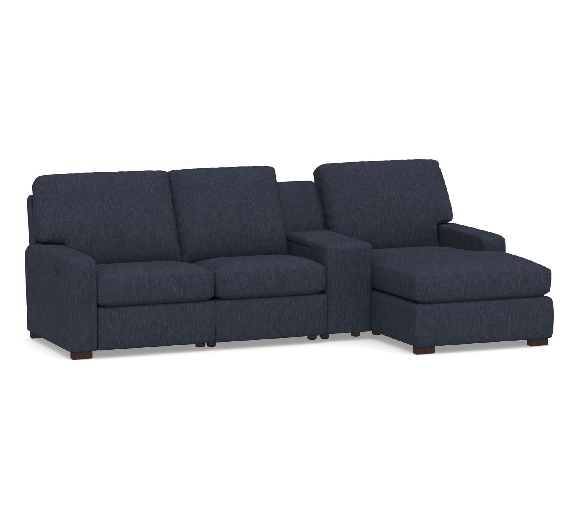 Turner Square Arm Power Reclining Chaise Sectional (105"&ndash;117")