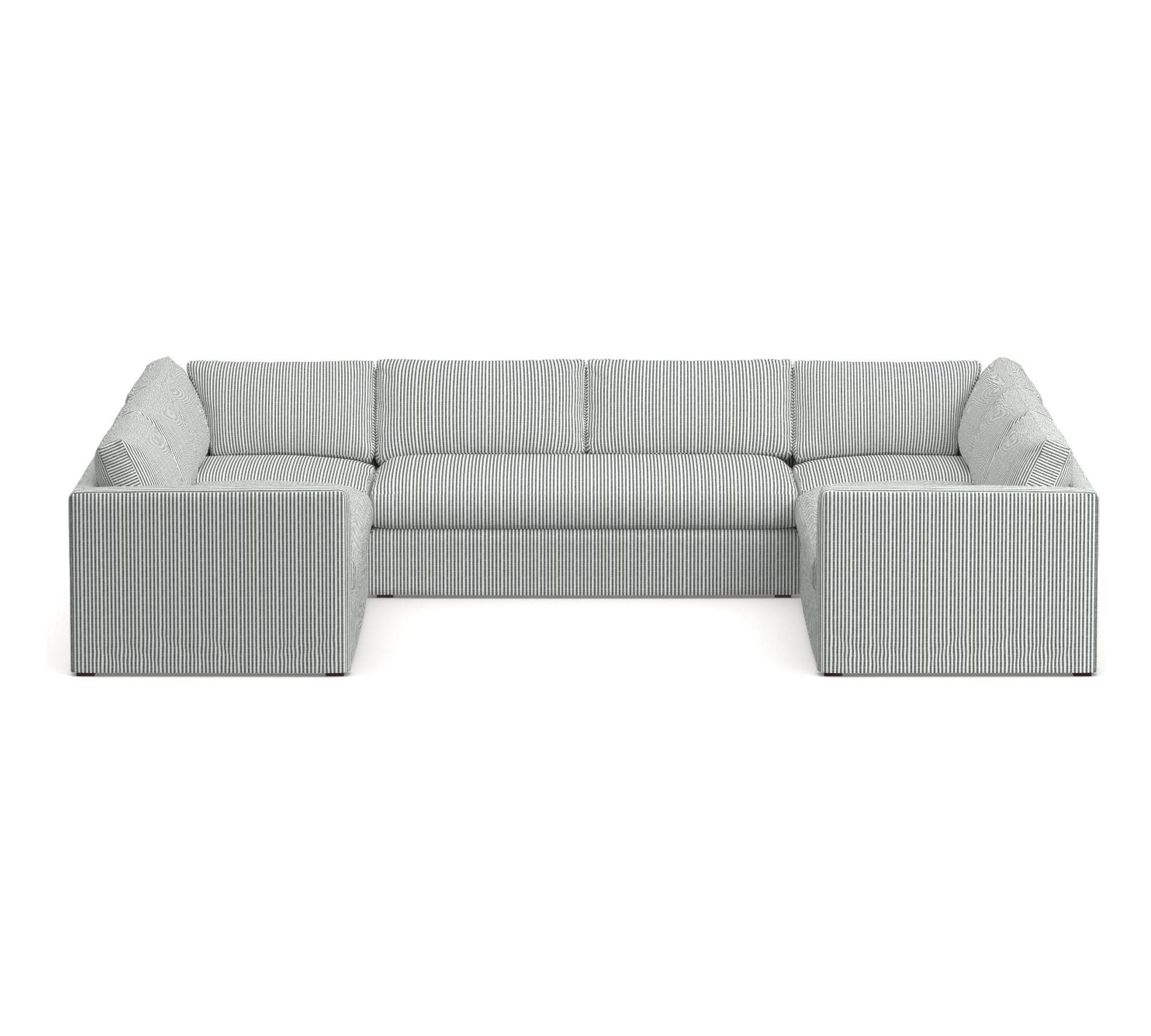 Jake Slipcovered U-Shaped Outdoor Sectional (144")