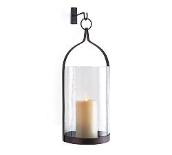 Open Box: Hammered Glass Sconce, 18" - Black/Bronze