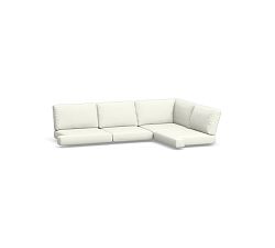Huntington Slope Arm Sectional 4pc - 1 Corner, 1 RA, 1 LA, 1 Armless Chair, HP Canvas; White