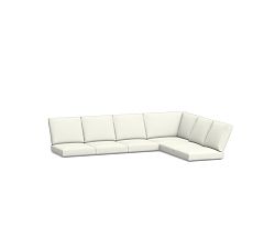 Malibu Sectional 6pc Cushion- 1 Corner/5 Armless/LA/RA, HP Canvas; White