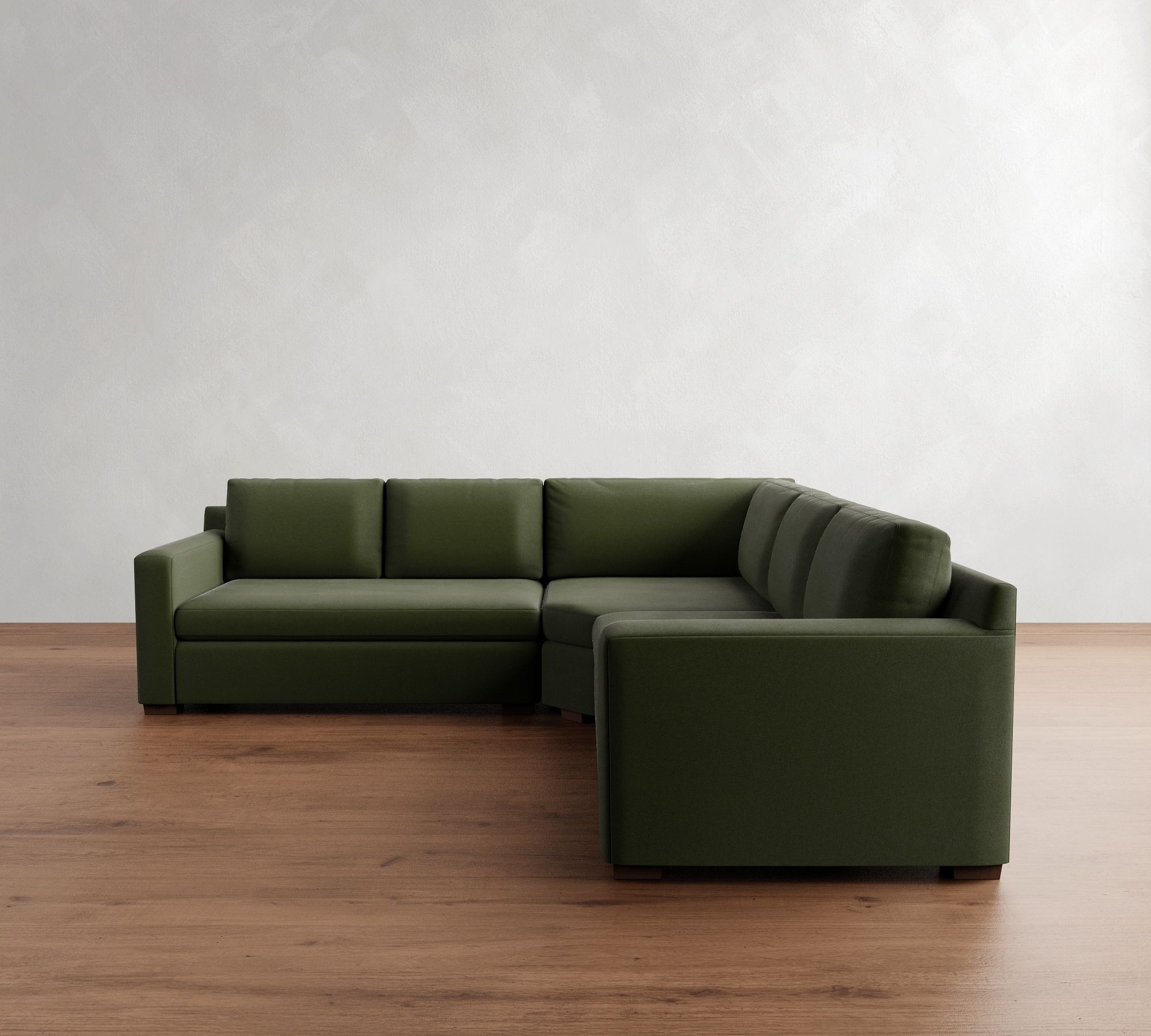 Shasta Square Arm 3-Piece L-Shaped Wedge Sectional (105"&ndash;110") - thumbnail 9
