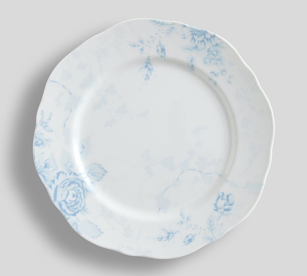 LoveShackFancy Blue Rose Melamine Salad Plates - Set of 4 - Set of 4 - Blue