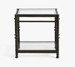 Estelle Rectangular Glass Side Table (17.5")