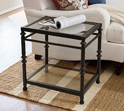 Estelle Rectangular Glass Side Table (17.5")
