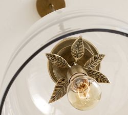 Botanical Glass Cloche Pendant (11")