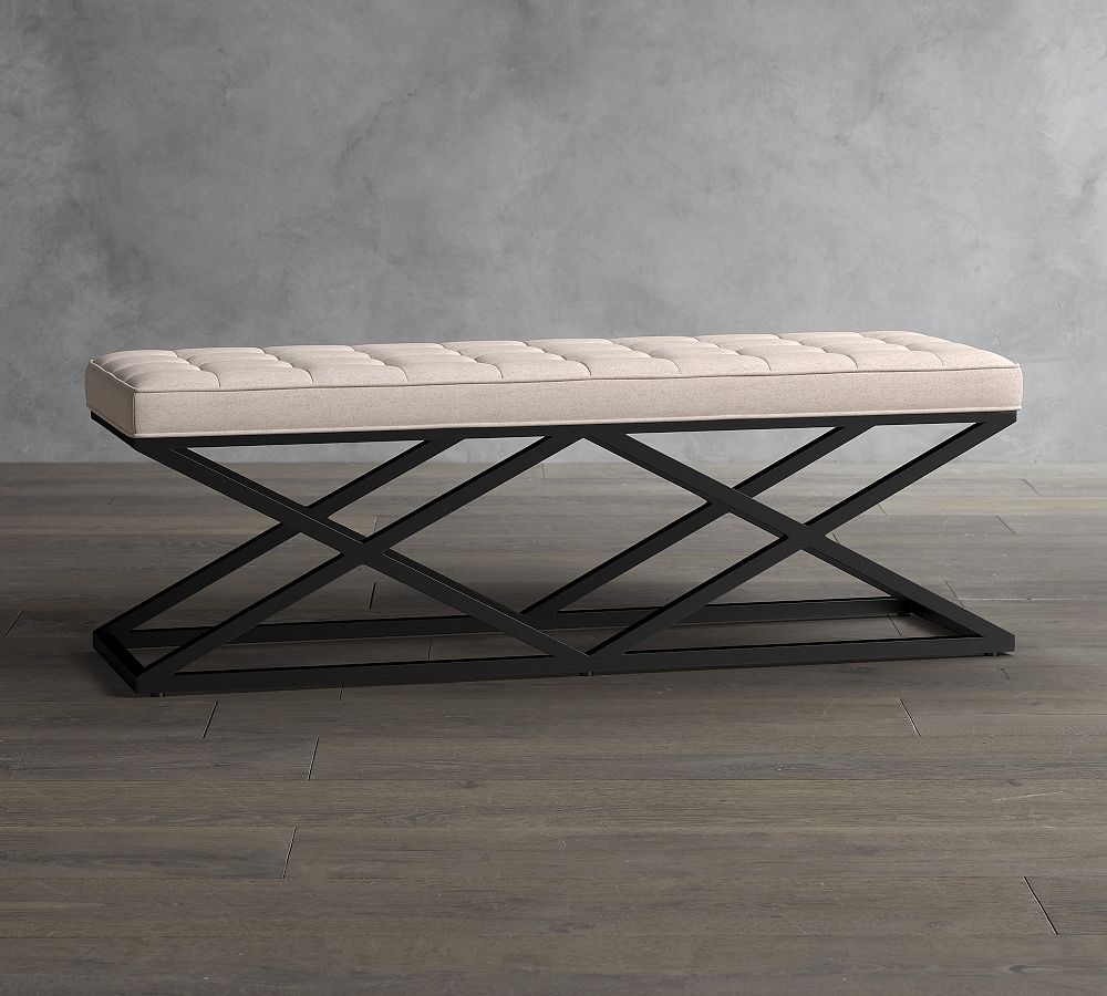 Kirkham Upholstered Bench by Pottery Barn