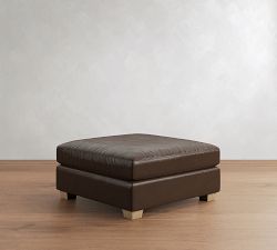 PB Comfort Modern Square Arm Leather Sectional Ottoman