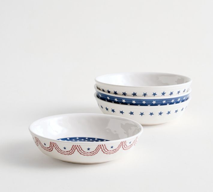 Cabana Americana Bunting Outdoor Melamine Dip Bowls - Mixed Set of