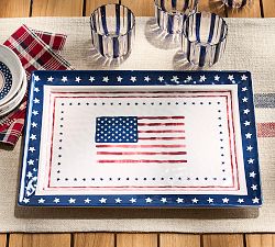 Cabana Americana Bunting Outdoor Melamine Serving Tray
