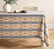 Ikat Stripe Cotton/Linen Tablecloth thumbnail 2