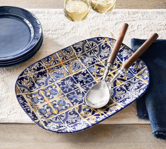 Lisbon Stoneware Serving Platter by Pottery Barn