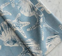 Shell &amp; Starfish Organic Cotton Tea Towels  - Set of 2