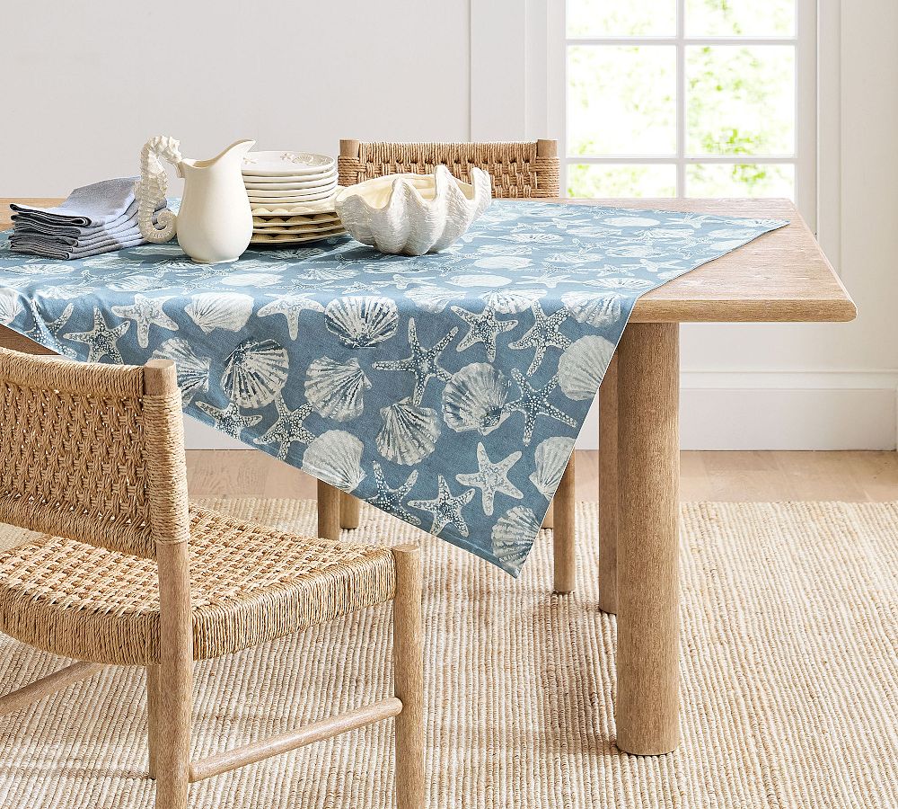 Shell & Starfish Organic Cotton Table Throw thumbnail 3
