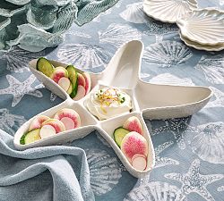 Pearlescent Starfish Stoneware Multi-Condiment Server