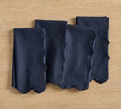 Eyelet Border Cotton Napkins - Set of 4
