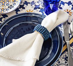 Wooden Beaded Napkin Rings - Set of 4