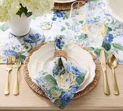 Calla Bloom Embroidered Cotton Table Runner
