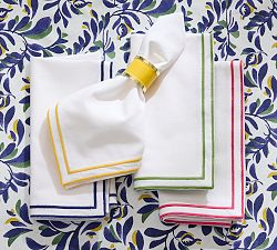 Gretchen Bordered Cotton/Linen Napkins - Set of 4