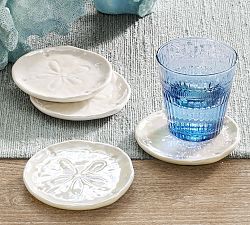 Pearlescent Sand Dollar Coasters - Set of 4