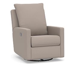 Open Box: Ayden Square Arm Swivel Recliner - Performance Everydayvelvet™ Carbon Gray
