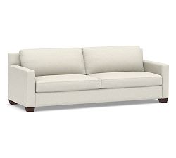 Open Box: York Square Arm Grand Sofa (94.5"), 2X2, Down Blend - Performance Boucle Oatmeal