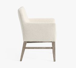 Classic Upholstered Dining Armchair with Stretcher