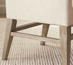 Classic Upholstered Dining Armchair with Stretcher