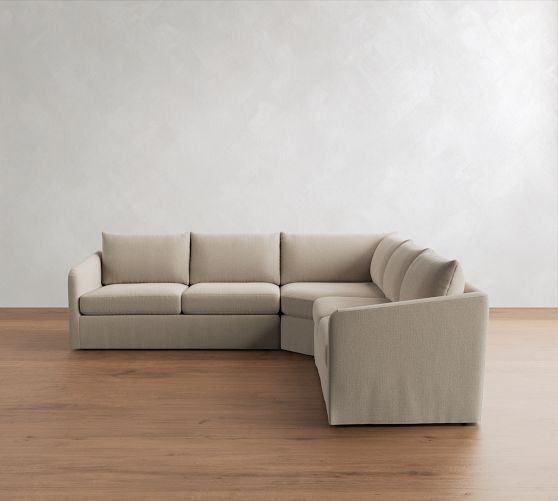 Charlotte Slipcovered 3-Piece L-Shaped Wedge Sectional (110") by Pottery Barn