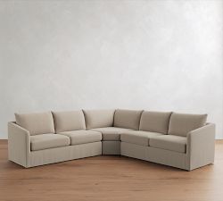 Charlotte Slipcovered 3-Piece L-Shaped Wedge Sectional (110")