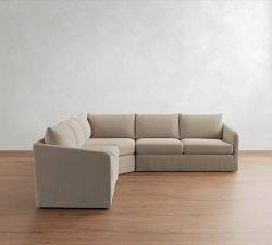 Charlotte Slipcovered 3-Piece L-Shaped Wedge Sectional (110")