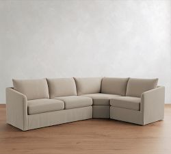 Charlotte Slipcovered 3-Piece Wedge Sectional (110")